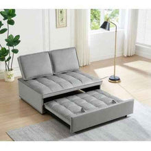 画像をギャラリービューアに読み込む, Convertible Sleeping Sofa Bed, Modern Velvet Fabric Double Seat Sofa Bed, Sleeping Sofa Bed With 2 Backs And Detachable Backs, Backs, Suitable For Living Room Bedroom,Grey