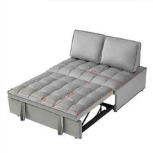 画像をギャラリービューアに読み込む, Convertible Sleeping Sofa Bed, Modern Velvet Fabric Double Seat Sofa Bed, Sleeping Sofa Bed With 2 Backs And Detachable Backs, Backs, Suitable For Living Room Bedroom,Grey
