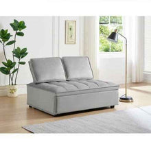 画像をギャラリービューアに読み込む, Convertible Sleeping Sofa Bed, Modern Velvet Fabric Double Seat Sofa Bed, Sleeping Sofa Bed With 2 Backs And Detachable Backs, Backs, Suitable For Living Room Bedroom,Grey