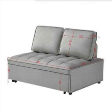画像をギャラリービューアに読み込む, Convertible Sleeping Sofa Bed, Modern Velvet Fabric Double Seat Sofa Bed, Sleeping Sofa Bed With 2 Backs And Detachable Backs, Backs, Suitable For Living Room Bedroom,Grey