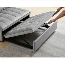 画像をギャラリービューアに読み込む, Convertible Sleeping Sofa Bed, Modern Velvet Fabric Double Seat Sofa Bed, Sleeping Sofa Bed With 2 Backs And Detachable Backs, Backs, Suitable For Living Room Bedroom,Grey