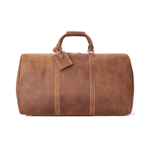 Load image into Gallery viewer, Handmade Vintage Full Grain Leather Travel Bag, Extra Large Duffle Bag - VB