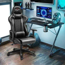 画像をギャラリービューアに読み込む, Gaming Chair Racing Style High-Back PU Leather Swivel Chair W/Headrest Lumbar