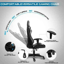 画像をギャラリービューアに読み込む, Gaming Chair Racing Style High-Back PU Leather Swivel Chair W/Headrest Lumbar