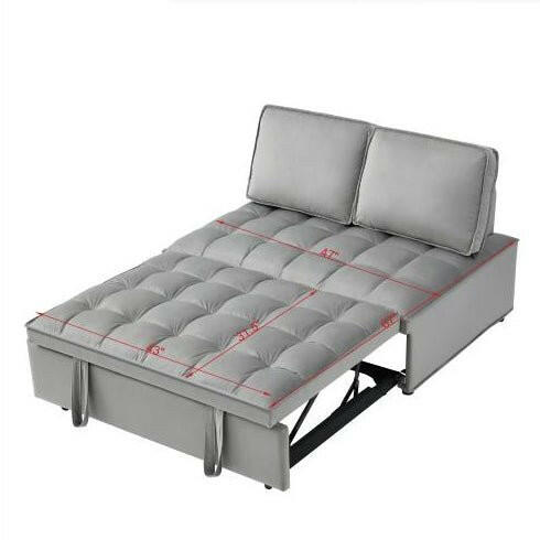Convertible Sleeping Sofa Bed, Modern Velvet Fabric Double Seat Sofa Bed, Sleeping Sofa Bed With 2 Backs And Detachable Backs, Backs, Suitable For Living Room Bedroom,Grey - dev3 aff 