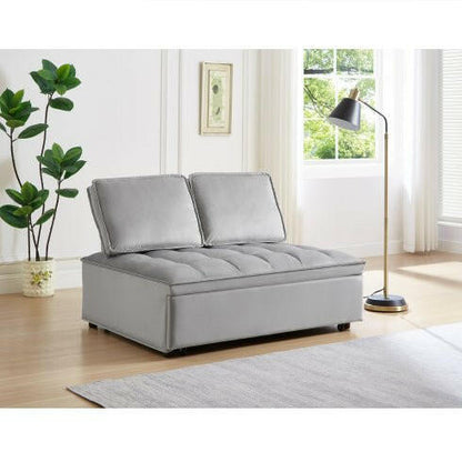 Convertible Sleeping Sofa Bed, Modern Velvet Fabric Double Seat Sofa Bed, Sleeping Sofa Bed With 2 Backs And Detachable Backs, Backs, Suitable For Living Room Bedroom,Grey - dev3 aff 