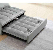 画像をギャラリービューアに読み込む, Convertible Sleeping Sofa Bed, Modern Velvet Fabric Double Seat Sofa Bed, Sleeping Sofa Bed With 2 Backs And Detachable Backs, Backs, Suitable For Living Room Bedroom,Grey
