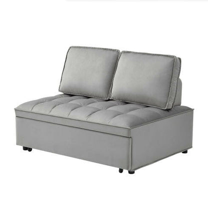 Convertible Sleeping Sofa Bed, Modern Velvet Fabric Double Seat Sofa Bed, Sleeping Sofa Bed With 2 Backs And Detachable Backs, Backs, Suitable For Living Room Bedroom,Grey - dev3 aff 