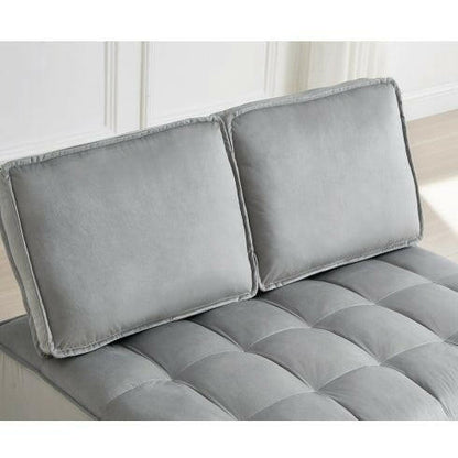 Convertible Sleeping Sofa Bed, Modern Velvet Fabric Double Seat Sofa Bed, Sleeping Sofa Bed With 2 Backs And Detachable Backs, Backs, Suitable For Living Room Bedroom,Grey - dev3 aff 