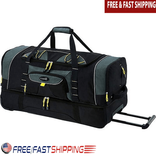 Jumbo 36in Rolling Duffel Bag Telescopic Handle Blade Wheels Extra Storage New - dev3 aff 