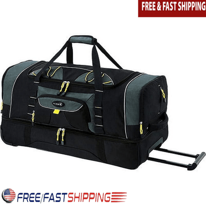 Jumbo 36in Rolling Duffel Bag Telescopic Handle Blade Wheels Extra Storage New - dev3 aff 