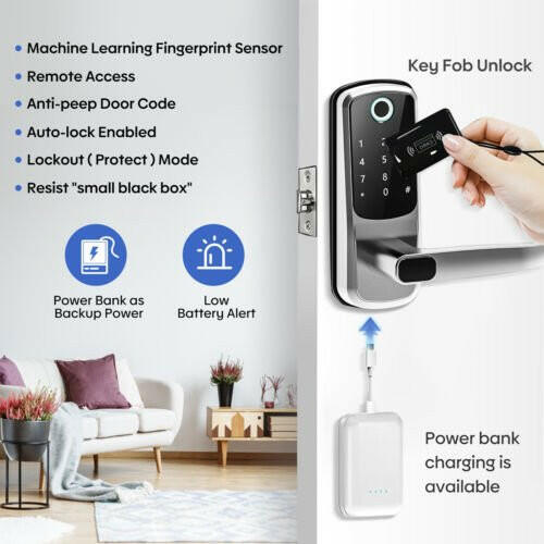 5in1 Video Smart Lock Fingerprint Keyless Digital Keypad Code APP Entry Lock - dev3 aff 