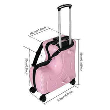 画像をギャラリービューアに読み込む, Pink Luggage Case Kids Ride-On Roll Suitcase Luggage Bags Wheeled Trolley Lugg
