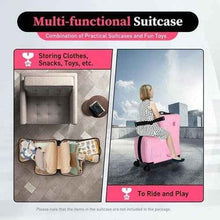 画像をギャラリービューアに読み込む, Pink Luggage Case Kids Ride-On Roll Suitcase Luggage Bags Wheeled Trolley Lugg
