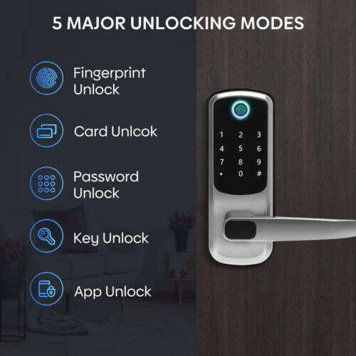 5in1 Video Smart Lock Fingerprint Keyless Digital Keypad Code APP Entry Lock - dev3 aff 
