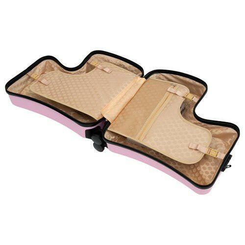 Pink Luggage Case Kids Ride-On Roll Suitcase Luggage Bags Wheeled Trolley Lugg - dev3 aff 