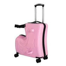 画像をギャラリービューアに読み込む, Pink Luggage Case Kids Ride-On Roll Suitcase Luggage Bags Wheeled Trolley Lugg
