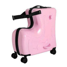 画像をギャラリービューアに読み込む, Pink Luggage Case Kids Ride-On Roll Suitcase Luggage Bags Wheeled Trolley Lugg

