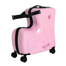 画像をギャラリービューアに読み込む, Pink Luggage Case Kids Ride-On Roll Suitcase Luggage Bags Wheeled Trolley Lugg

