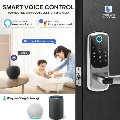 5in1 Video Smart Lock Fingerprint Keyless Digital Keypad Code APP Entry Lock - dev3 aff 