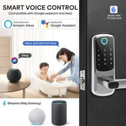 5in1 Video Smart Lock Fingerprint Keyless Digital Keypad Code APP Entry Lock - dev3 aff 