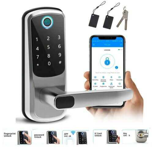 5in1 Video Smart Lock Fingerprint Keyless Digital Keypad Code APP Entry Lock - dev3 aff 
