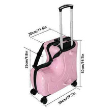 画像をギャラリービューアに読み込む, Pink Luggage Case Kids Ride-On Roll Suitcase Luggage Bags Wheeled Trolley Lugg
