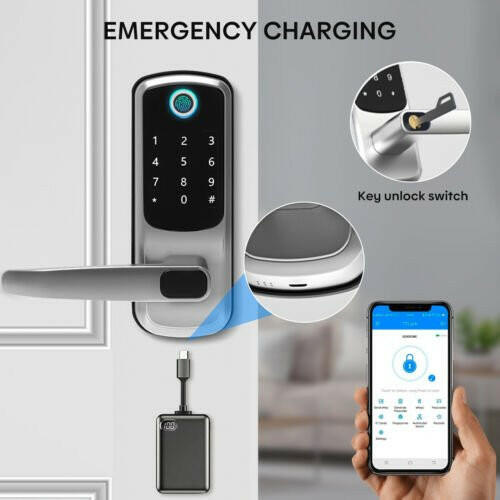 5in1 Video Smart Lock Fingerprint Keyless Digital Keypad Code APP Entry Lock - dev3 aff 