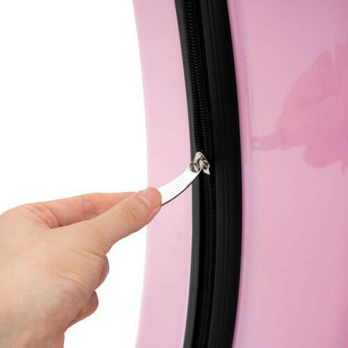 Pink Luggage Case Kids Ride-On Roll Suitcase Luggage Bags Wheeled Trolley Lugg - dev3 aff 